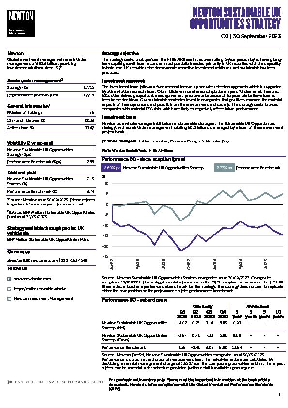 UK Inst Sustainable UK Opportunities strategy factsheet