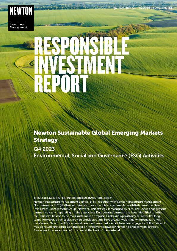 US RI report Sustainable Global Emerging Markets