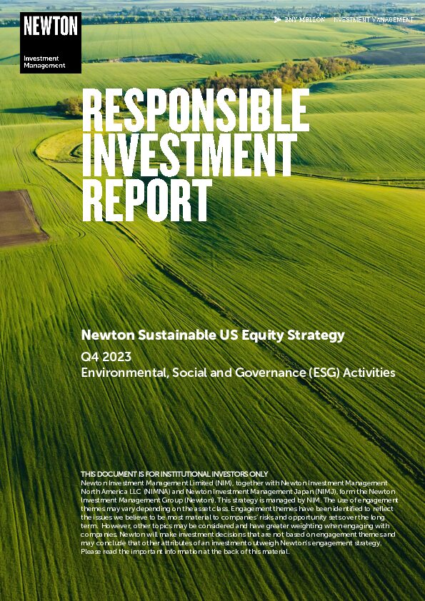 US RI report Sustainable US Equity